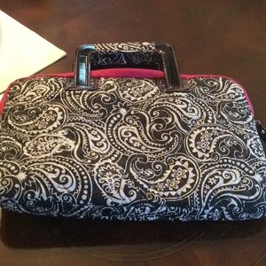 Laptop bag. Black and white paisley